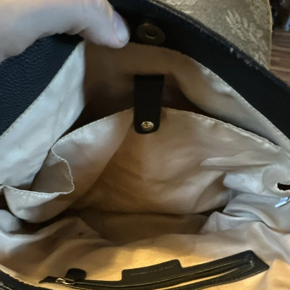 Dana Buchman Black Pebbled Satchel Double Handles Mobwife 2nd A pockets D Ring